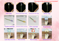 Mini Glass Flower Bouquet – Handcrafted Borosilicate Figurine | Tiny Glass Flower Sculpture, Vase Optional | Home Decor Gift for Her & Mom