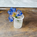 Mini Glass Flower Bouquet – Handcrafted Borosilicate Figurine | Tiny Glass Flower Sculpture, Vase Optional | Home Decor Gift for Her & Mom