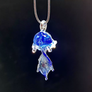 Jellyfish Pendant Hand-Blown Glass - Classic Dome with Tendrils in Lilac Mist