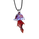 Jellyfish Pendant Hand-Blown Glass - Classic Dome with Tendrils in Lilac Mist
