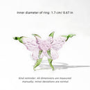 Glass Butterfly Ring Dreamy Colour - Artisan Sparkle with Molten Glass Wings & Adjustable Hypo-allergen Band in 12 Colourways