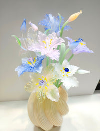 Handmade Lampwork Glass Lily Set – Flower, Bud & Vase