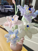 Handmade Lampwork Glass Lily Set – Flower, Bud & Vase