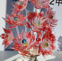 Handmade Lampwork Glass Lotus – Color Customizable