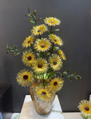 Handmade Glass Van Gogh Sunflower Artistic Floral Arrangement in Unique Vase Design