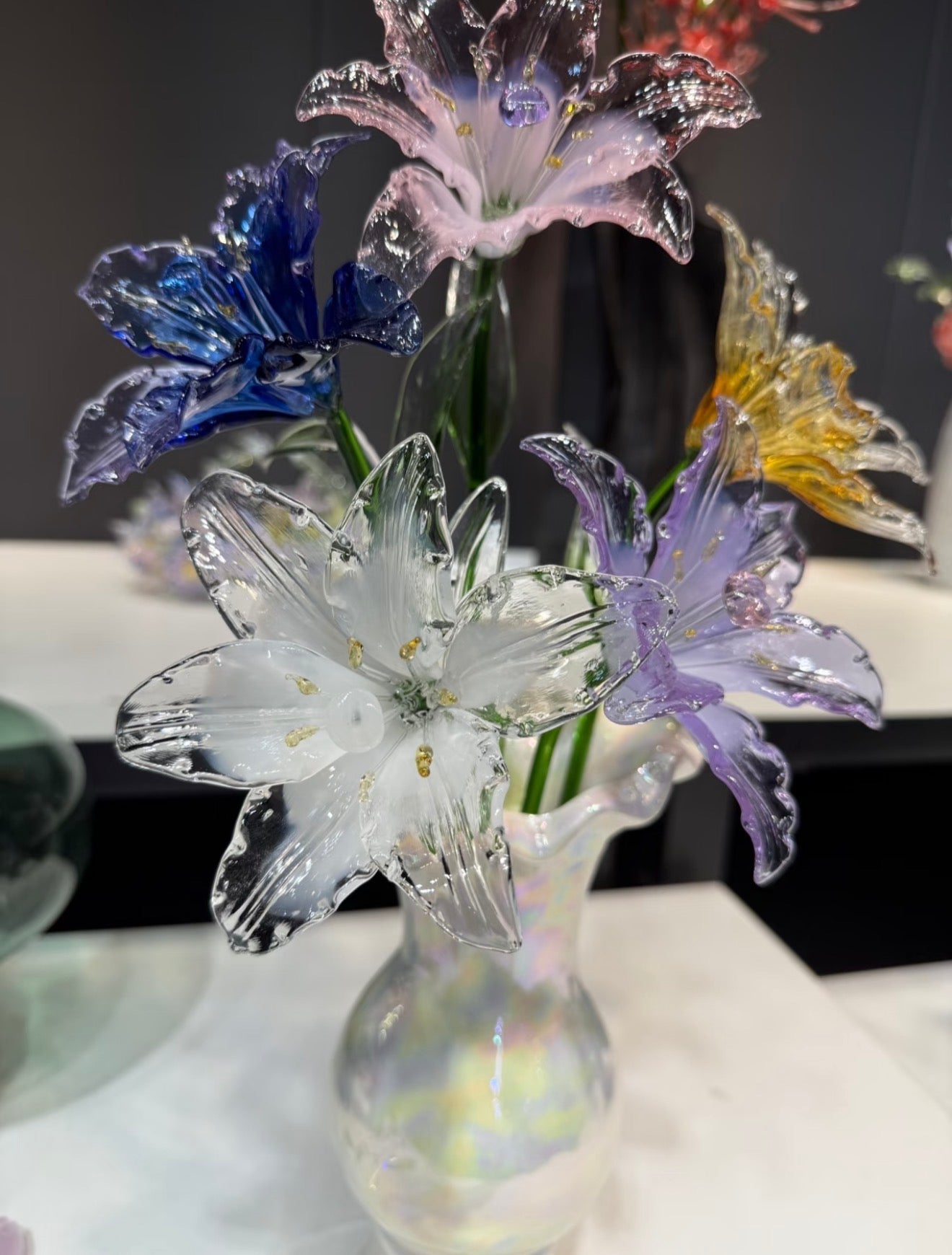 Handmade Glass Lily – Customizable Color (Single Stem)