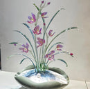 Handmade Glass Orchid Ornament Decor