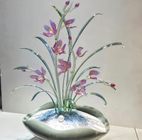 Handmade Glass Orchid Ornament Decor