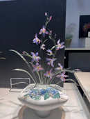 Handmade Glass Orchid Ornament Decor