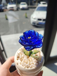 Handmade Glass Mini Potted Plant Ornament – Custom Color