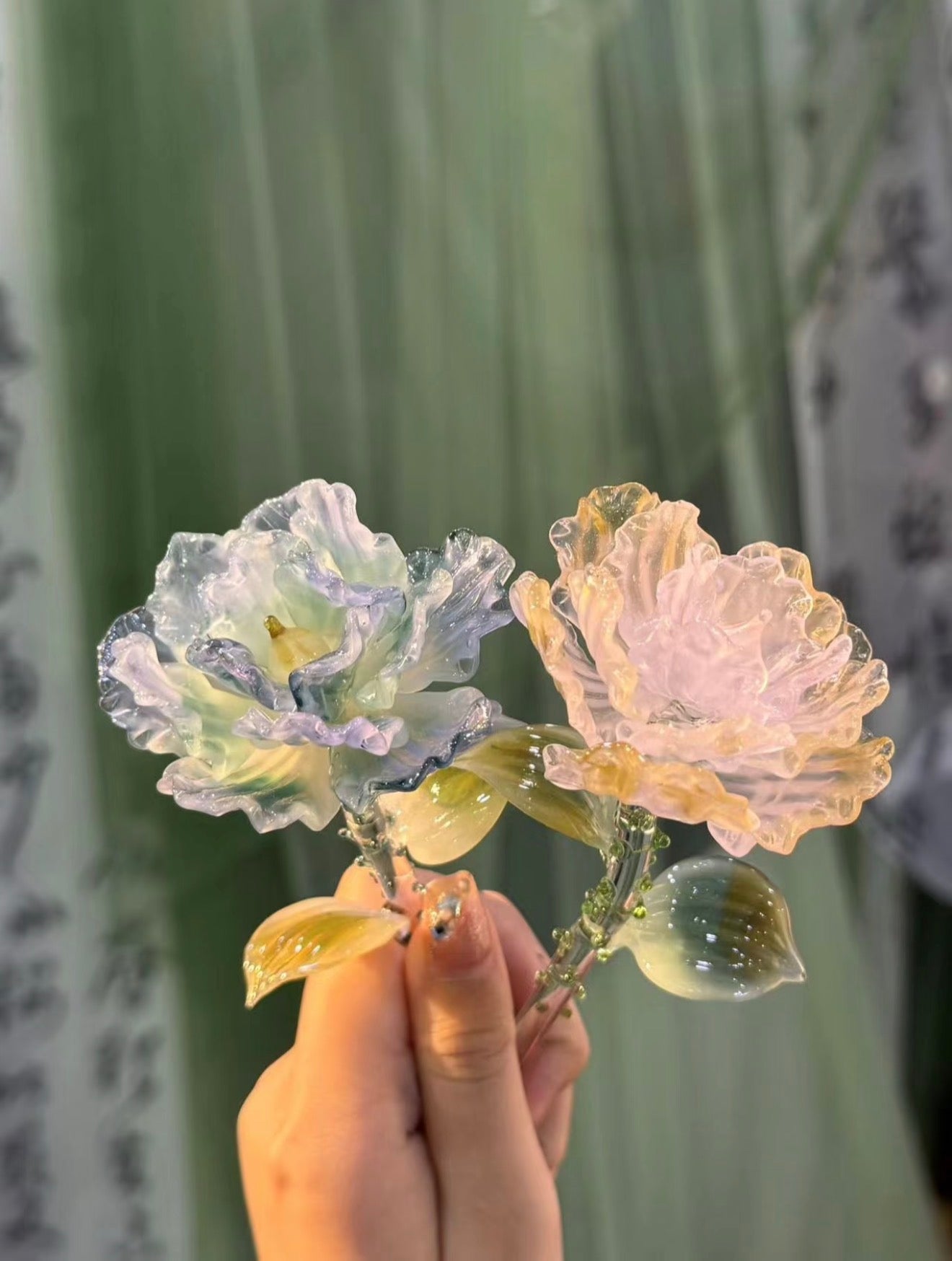 Handmade Glass Rose - Unique Crafted Glass Flower Ornament