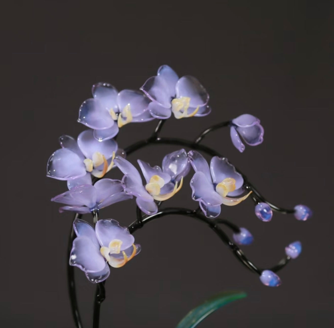Handmade Lampwork Glass Orchid Figurine – Phalaenopsis