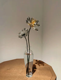 Handmade Glass Lotus Ornament Golden Night Collection Home Decor Unique Floral Art Piece