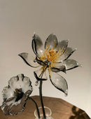 Handmade Glass Lotus Ornament Golden Night Collection Home Decor Unique Floral Art Piece