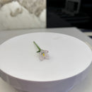 Mini Glass Flower Bouquet – Handcrafted Borosilicate Figurine | Tiny Glass Flower Sculpture, Vase Optional | Home Decor Gift for Her & Mom