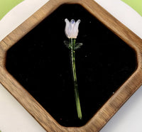 Mini Glass Flower Bouquet – Handcrafted Borosilicate Figurine | Tiny Glass Flower Sculpture, Vase Optional | Home Decor Gift for Her & Mom