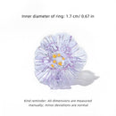 Handmade Glass Flower Ring - Original Design, 100% Lamp-Work Glass, Nickel-Free Adjustable Band, Fits UK Sizes H-S, Unique Petals, Stacked for Rainbow Look