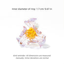 Handmade Glass Flower Ring - Original Design, 100% Lamp-Work Glass, Nickel-Free Adjustable Band, Fits UK Sizes H-S, Unique Petals, Stacked for Rainbow Look