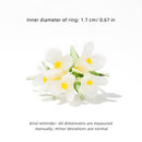 Handmade Glass Flower Ring - Original Design, 100% Lamp-Work Glass, Nickel-Free Adjustable Band, Fits UK Sizes H-S, Unique Petals, Stacked for Rainbow Look