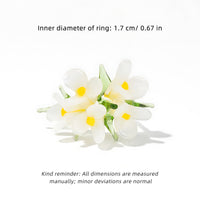 Handmade Glass Flower Ring - Original Design, 100% Lamp-Work Glass, Nickel-Free Adjustable Band, Fits UK Sizes H-S, Unique Petals, Stacked for Rainbow Look