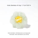 Handmade Glass Flower Ring - Original Design, 100% Lamp-Work Glass, Nickel-Free Adjustable Band, Fits UK Sizes H-S, Unique Petals, Stacked for Rainbow Look