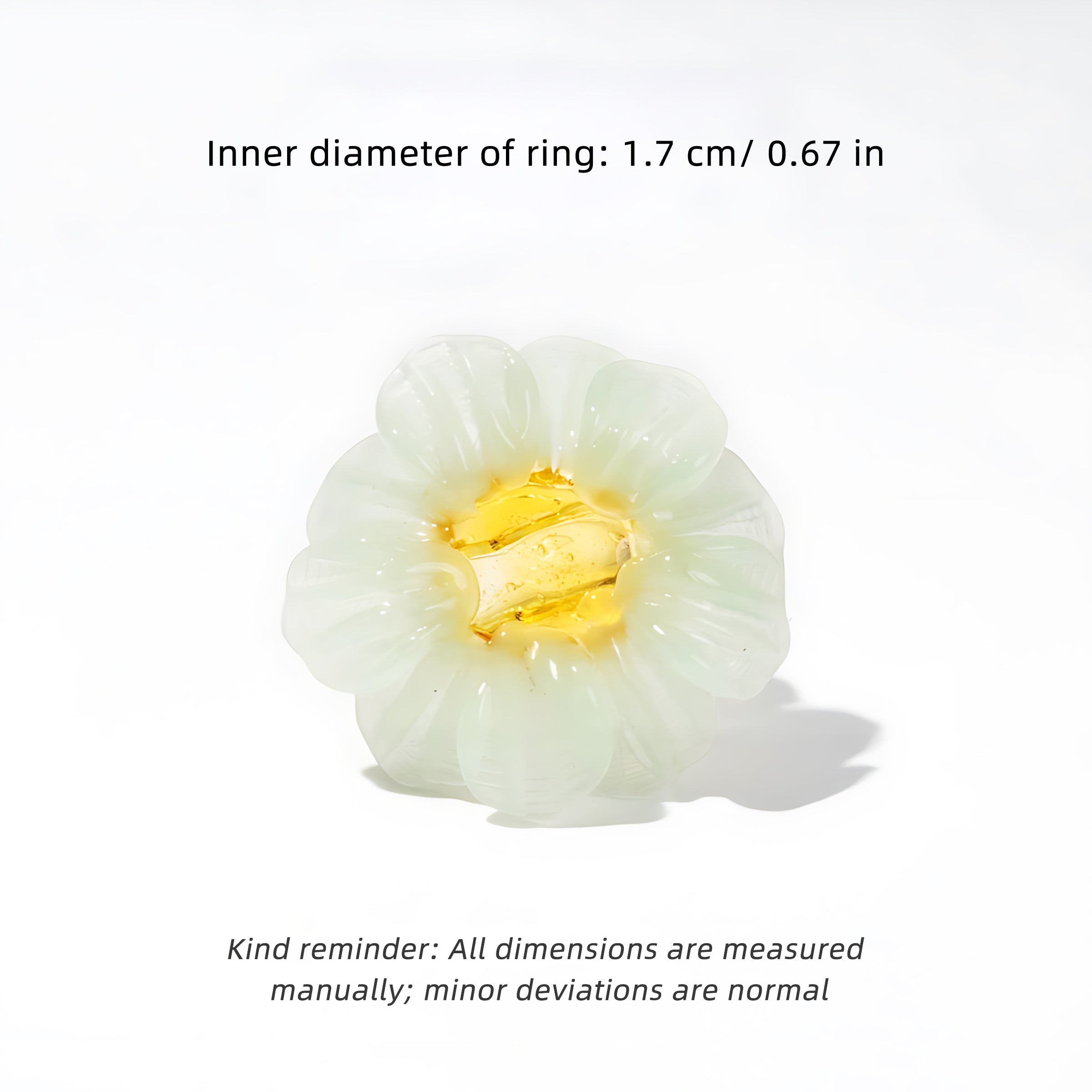 Handmade Glass Flower Ring - Original Design, 100% Lamp-Work Glass, Nickel-Free Adjustable Band, Fits UK Sizes H-S, Unique Petals, Stacked for Rainbow Look