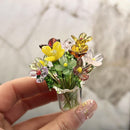 Mini Glass Flower Bouquet – Handcrafted Borosilicate Figurine | Tiny Glass Flower Sculpture, Vase Optional | Home Decor Gift for Her & Mom