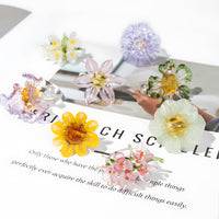 Handmade Glass Flower Ring - Original Design, 100% Lamp-Work Glass, Nickel-Free Adjustable Band, Fits UK Sizes H-S, Unique Petals, Stacked for Rainbow Look